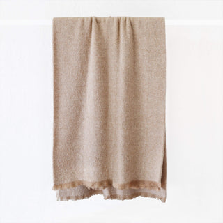 ST ALBANS ALPACA BLANKET THROW  |  WALNUT BEIGE BROWN