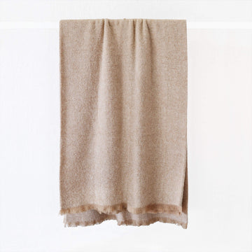 ST ALBANS ALPACA BLANKET THROW  |  WALNUT BEIGE BROWN