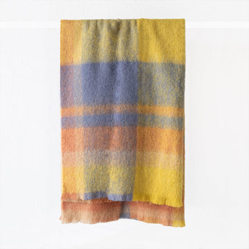ST ALBANS ALPACA THROW RUG  |  DERBY | YELLOW + ORANGE + BLUE