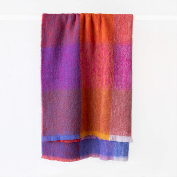 ST ALBANS ALPACA THROW RUG  |  JESSIE PINK + PURPLE + ORANGE + BLUE + RED + YELLOW