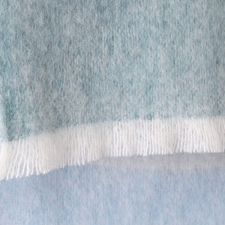 ST ALBANS ALPACA THROW RUG  |  WHITEHAVEN BLUE WHITE
