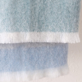 ST ALBANS ALPACA THROW RUG  |  WHITEHAVEN BLUE WHITE
