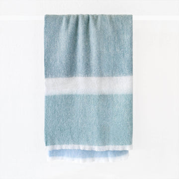 ST ALBANS ALPACA THROW RUG  |  WHITEHAVEN BLUE WHITE