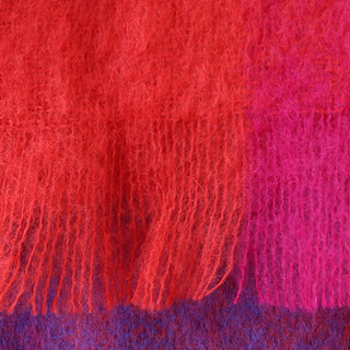 ST ALBANS MOHAIR THROW RUG | CHARLOTTE | PINK RED PURPLE 