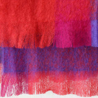 ST ALBANS MOHAIR THROW RUG | CHARLOTTE | PINK RED PURPLE 