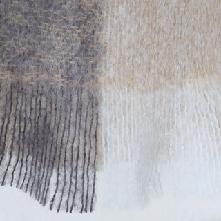 ST ALBANS MOHAIR THROW RUG  |  DRYSDALE | NATURAL GREY WHITE 