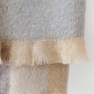ST ALBANS MOHAIR THROW RUG  |  DRYSDALE | NATURAL GREY WHITE 