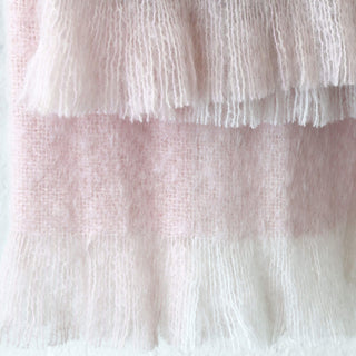 ST ALBANS MOHAIR THROW RUG  |  LEXIE | PINK WHITE