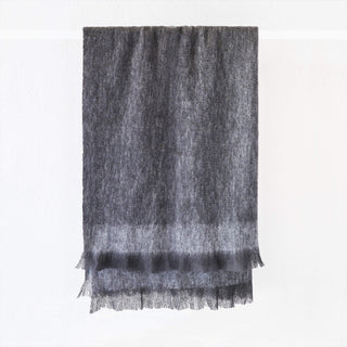 ST ALBANS MOHAIR THROW RUG  |  MAGGIE CHARCOAL GREY