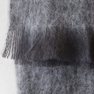 ST ALBANS MOHAIR THROW RUG  |  MAGGIE CHARCOAL GREY