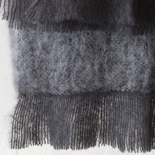 ST ALBANS MOHAIR THROW RUG  |  MAGGIE CHARCOAL GREY
