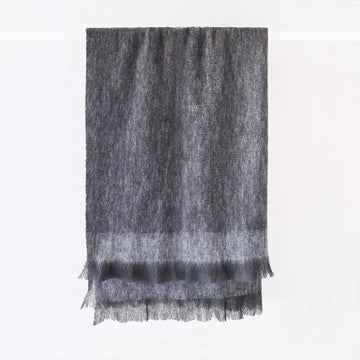 ST ALBANS MOHAIR THROW RUG  |  MAGGIE CHARCOAL GREY