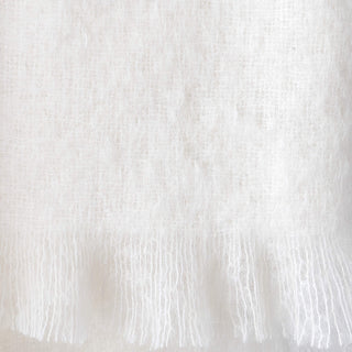 ST ALBANS MOHAIR THROW RUG  |  POWDER WHITE