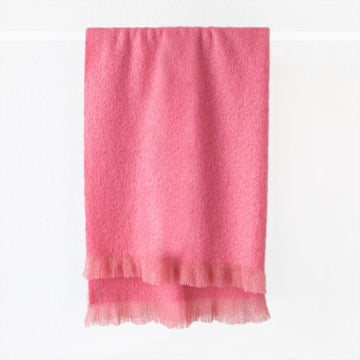 ST ALBANS MOHAIR THROW RUG  |  ROSE PINK
