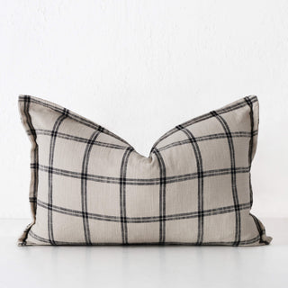 SURREY CUSHION  |  SAND + BLACK CHECK  |  40X60
