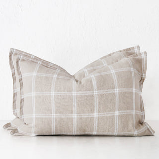 SURREY CUSHION BUNDLE X2 | 40 X 60 | SAND + WHITE CHECK