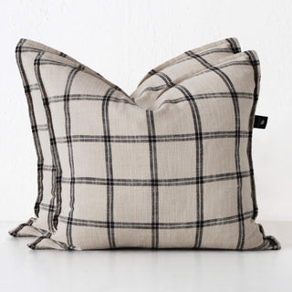 SURREY CUSHION BUNDLE X2 |  60 x 60  |  SAND + BLACK CHECK
