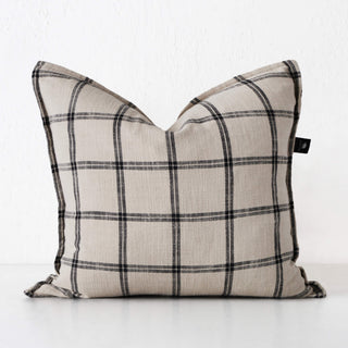 SURREY CUSHION  |  SAND + BLACK CHECK  |  60X60