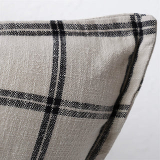 SURREY CUSHION  |  SAND + BLACK CHECK  | CLOSE UP
