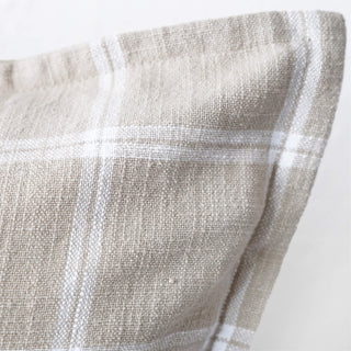 SURREY CUSHION  | SAND + WHITE CHECK