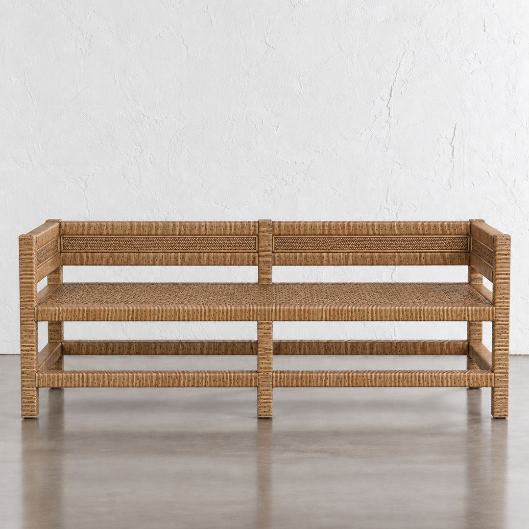 SAN AUGUSTINE RATTAN HERRING WEAVE  | BENCH SEAT 160CM  |  NATURAL RATTAN