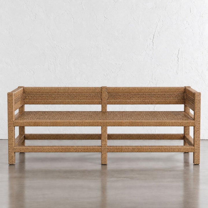 SAN AUGUSTINE RATTAN HERRING WEAVE  | BENCH SEAT 160CM  |  NATURAL RATTAN