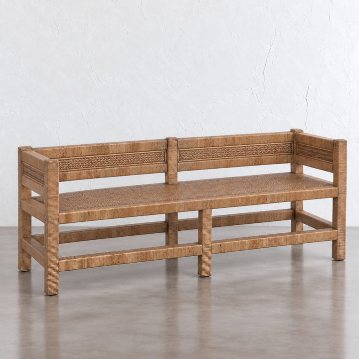 SAN AUGUSTINE RATTAN HERRING WEAVE  | BENCH SEAT 160CM  |  NATURAL RATTAN