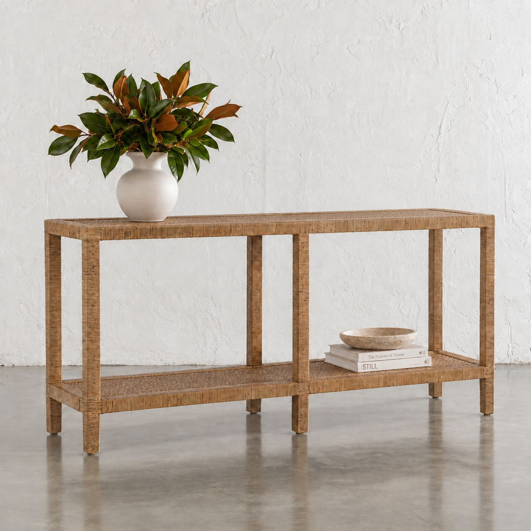 SAN AUGUSTINE RATTAN HERRING WEAVE  |  HALL TABLES  |  NATURAL RATTAN