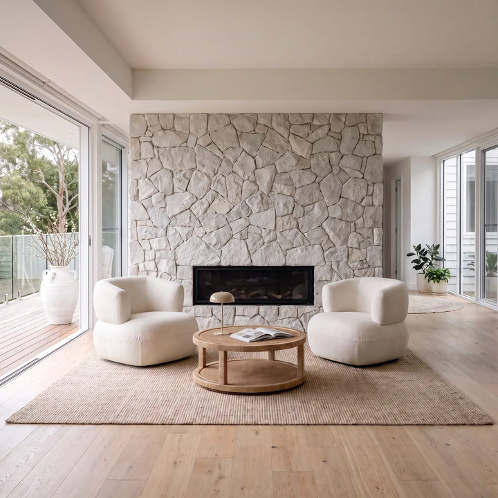 SAN AUGUSTINE RATTAN HERRING WEAVE  |  ROUND COFFEE TABLE  |  NATURAL RATTAN
