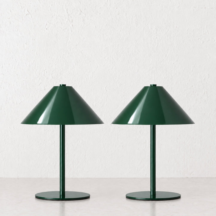 SAN CARLO LED RECHARGEABLE INDOOR/OUTDOOR LAMP BUNDLE X2 |  21CM  |  GREEN
