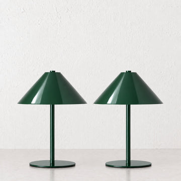 SAN CARLO LED RECHARGEABLE INDOOR/OUTDOOR LAMP BUNDLE X2 |  21CM  |  GREEN