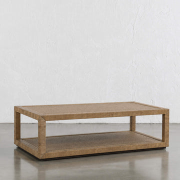 SAN AUGUSTINE RATTAN HERRING WEAVE  |  RECTANGLE COFFEE TABLE  |  NATURAL RATTAN