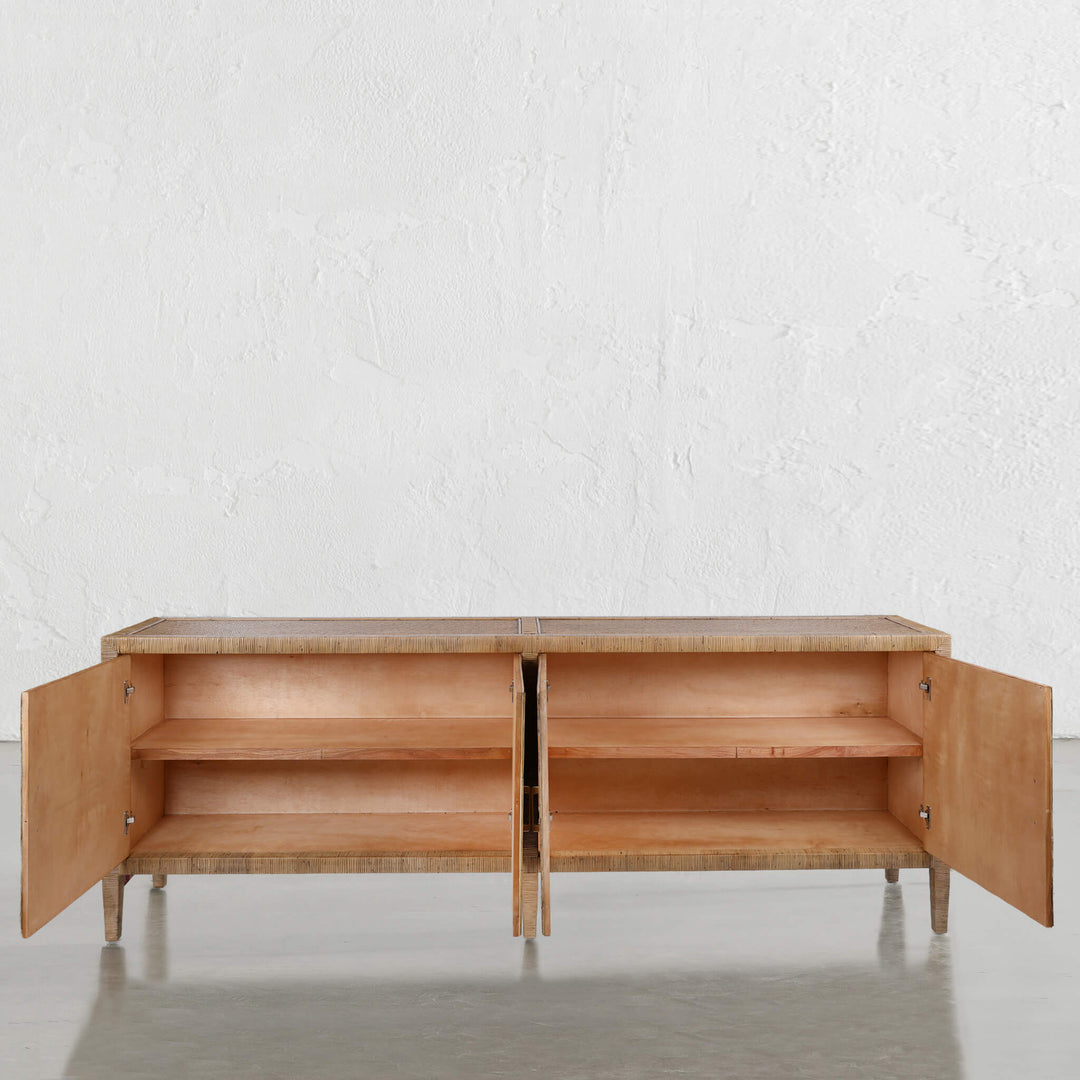 SAN AUGUSTINE RATTAN HERRING WEAVE  |  SIDEBOARD 240CM  |  NATURAL RATTAN