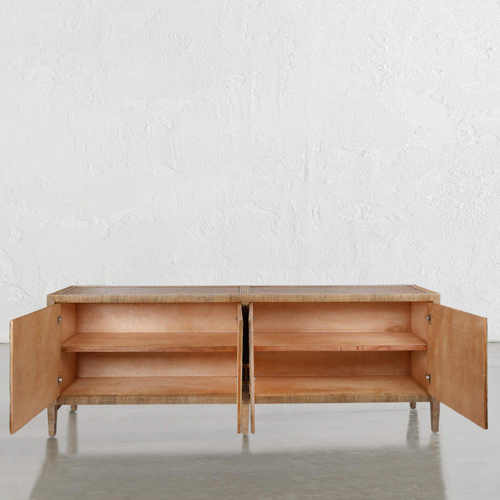 SAN AUGUSTINE RATTAN HERRING WEAVE  |  SIDEBOARD 240CM  |  NATURAL RATTAN