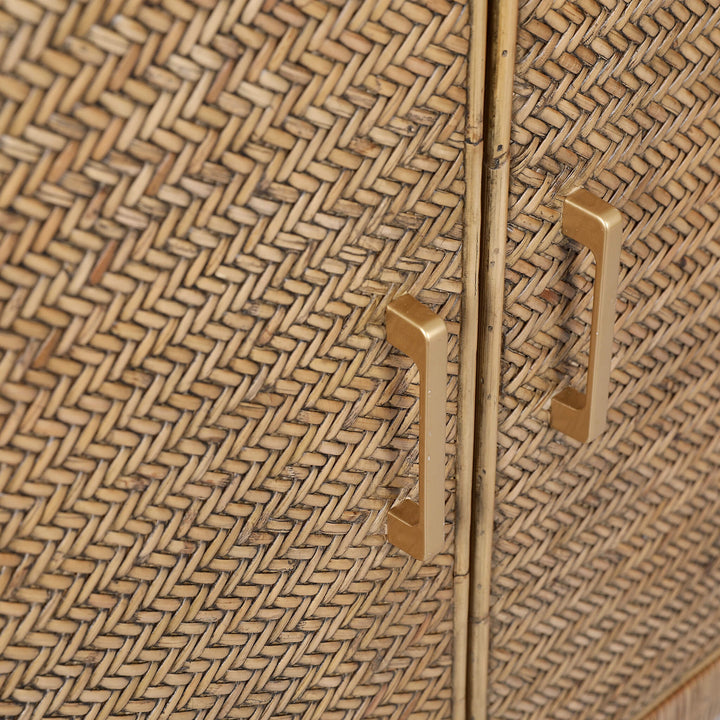 SAN AUGUSTINE RATTAN HERRING WEAVE  |  SIDEBOARD 240CM  |  NATURAL RATTAN