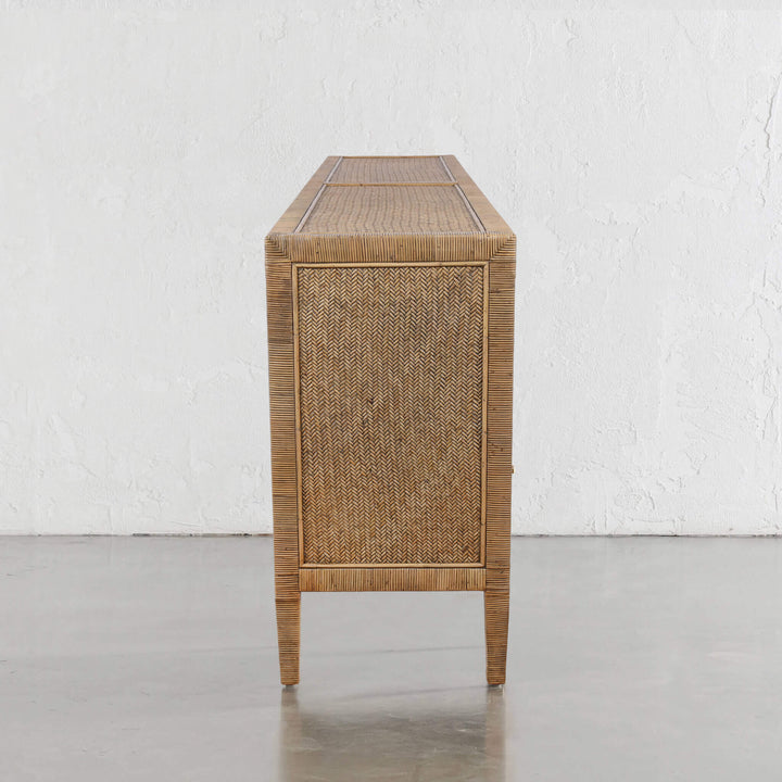 SAN AUGUSTINE RATTAN HERRING WEAVE  |  SIDEBOARD 240CM  |  NATURAL RATTAN