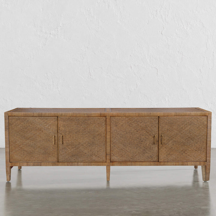 SAN AUGUSTINE RATTAN HERRING WEAVE  |  SIDEBOARD 240CM  |  NATURAL RATTAN