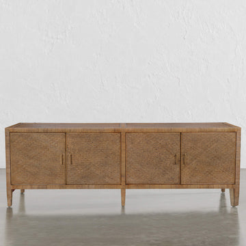 SAN AUGUSTINE RATTAN HERRING WEAVE  |  SIDEBOARD 240CM  |  NATURAL RATTAN