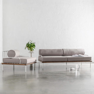 SAN ANDREAS 3 SEATER SOFA + ARMCHAIR COLLECTION |  BALSA STONE + TEAK