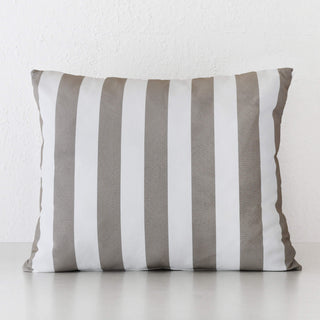 SAN ANDREAS OUTDOOR SCATTER CUSHION  |  50 X 60  |  BALSA STONE + WHITE SEASIDE STRIPE