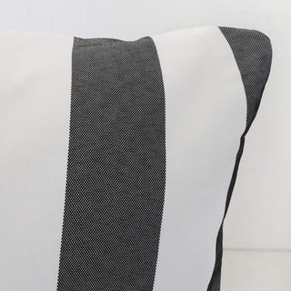 SAN ANDREAS OUTDOOR SCATTER CUSHION  |  50 X 60  | BLACK NOIR + WHITE SEASIDE STRIPE