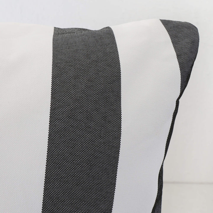 SAN ANDREAS OUTDOOR SCATTER CUSHION  |  50 X 60  | BLACK NOIR + WHITE SEASIDE STRIPE