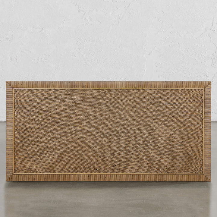 SAN AUGUSTINE RATTAN HERRING WEAVE  |  RECTANGLE COFFEE TABLE  |  NATURAL RATTAN