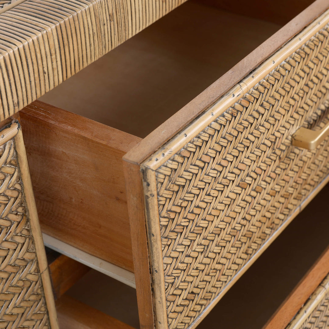 SAN AUGUSTINE RATTAN HERRING WEAVE  |  SIDEBOARD 180CM  |  NATURAL RATTAN