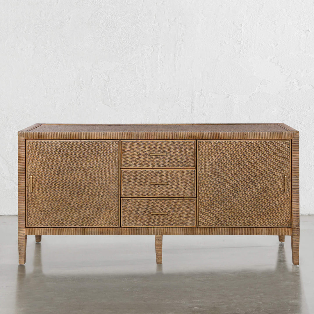 SAN AUGUSTINE RATTAN HERRING WEAVE  |  SIDEBOARD 180CM  |  NATURAL RATTAN