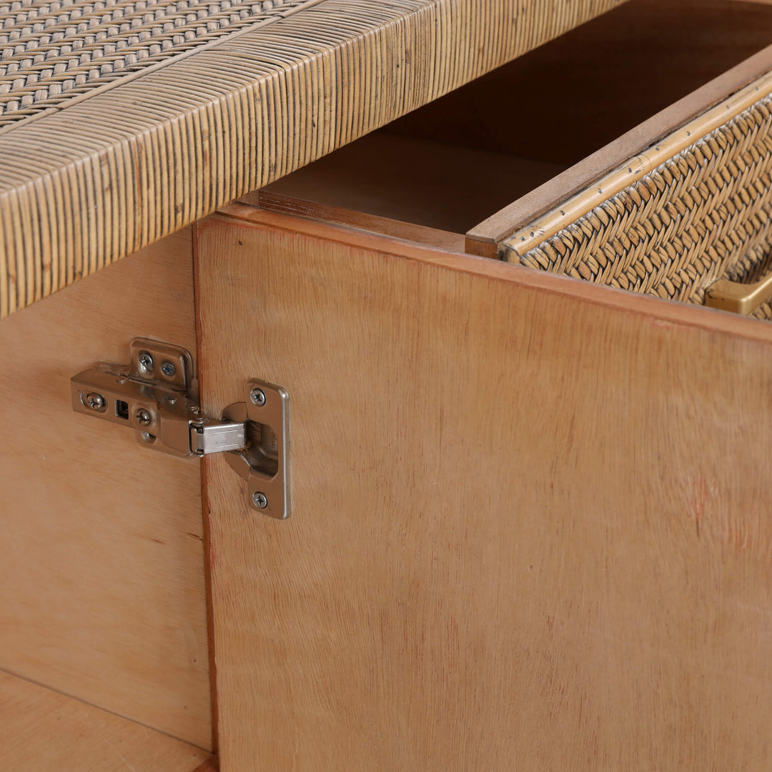 SAN AUGUSTINE RATTAN HERRING WEAVE  |  SIDEBOARD 180CM  |  NATURAL RATTAN