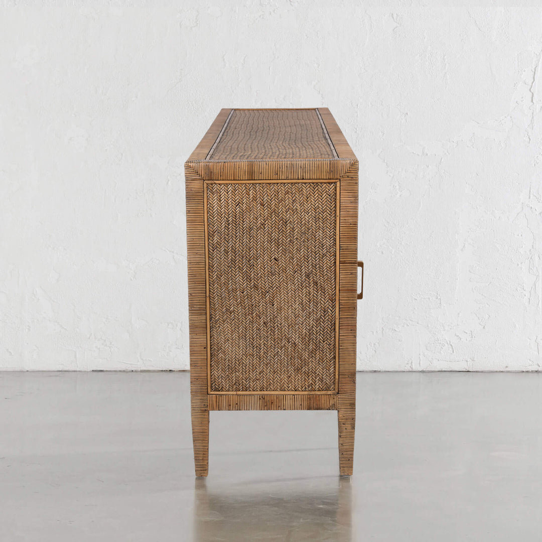 SAN AUGUSTINE RATTAN HERRING WEAVE  |  SIDEBOARD 180CM  |  NATURAL RATTAN