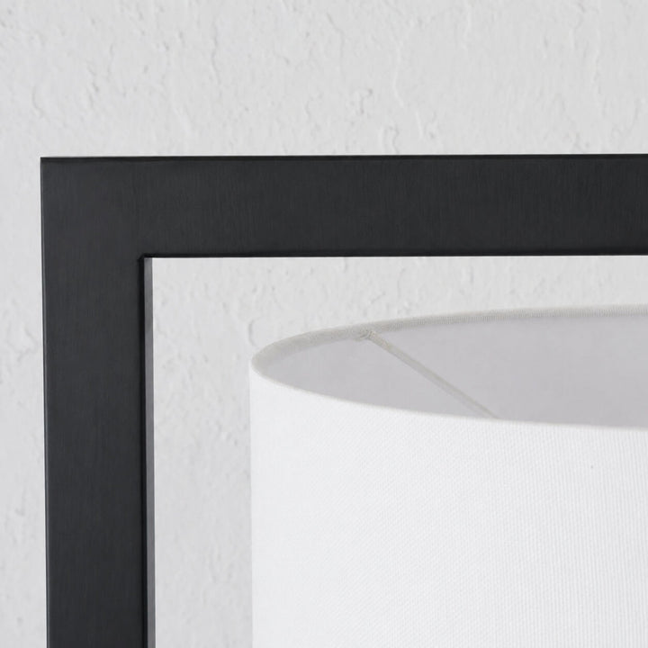 SANTANA FLOOR LAMP  |  175CM  | BLACK METAL + WHITE LINEN