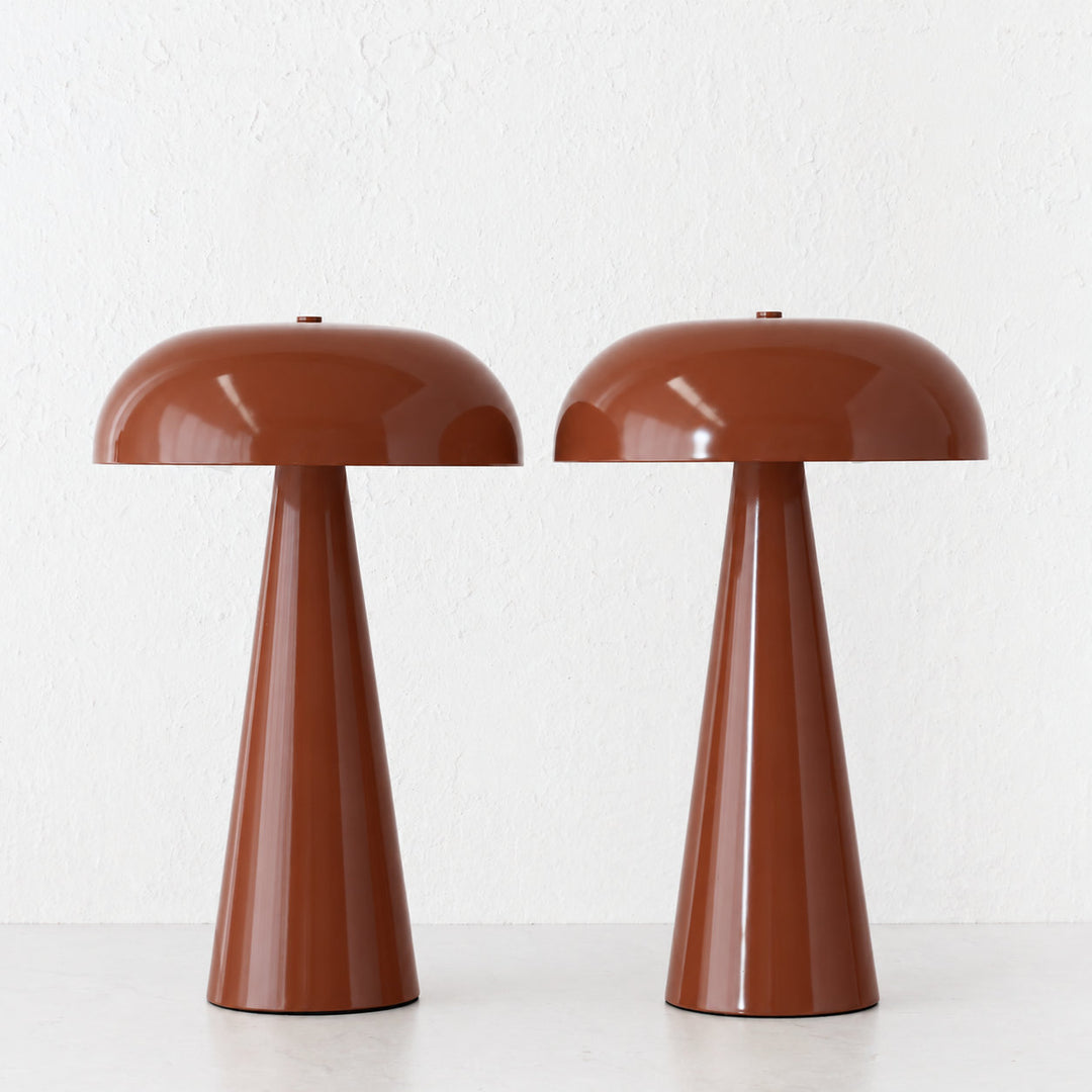 SANTA ANTONIO DOME LED RECHARGEABLE LAMP BUNDLE X2 |  35CM  |  BURNT TERRACOTTA