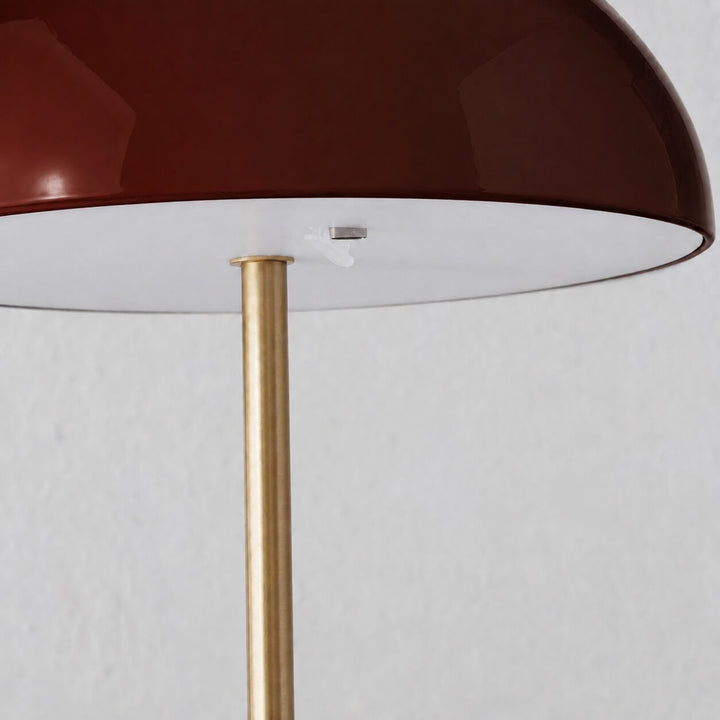 SAO MARTINHO DOME LED RECHARGEABLE INDOOR/OUTDOOR LAMP  |  35CM  |  BURGUNDY + ANTIQUE BRASS